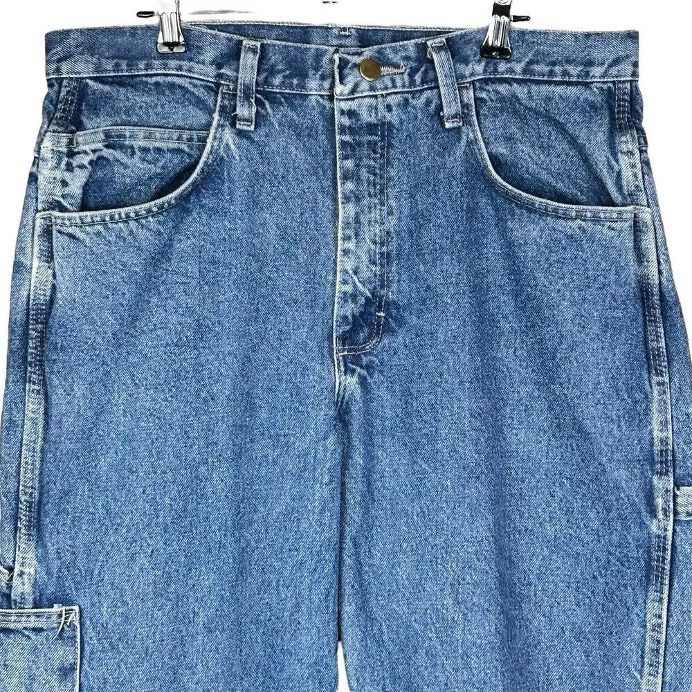 Bulwark FR Men Jeans Size 34 Blue Flame Resistant Carpenter Style Heavy Denim
